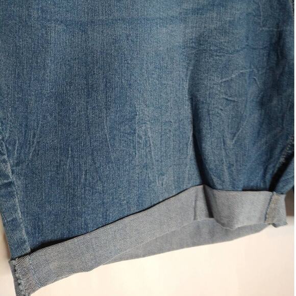 Anthropologie Ellos Button Fly Denim Shorts Size 32 5X plus Cuffed Hem - Picture 4 of 7
